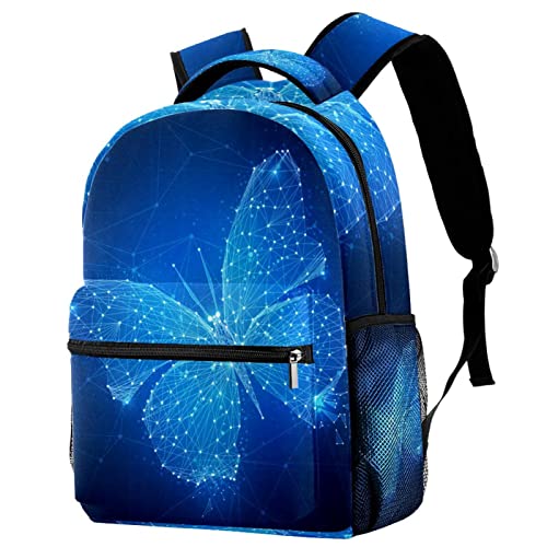 Mochila para portátil de mariposa azul para viajes de hombres y mujeres