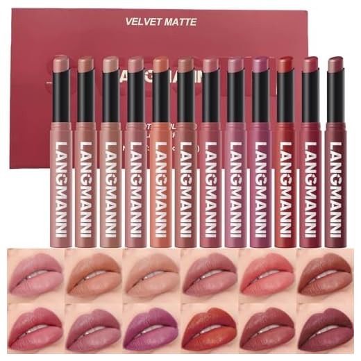 Jolilab 12Pcs Velvet Matte Lipstick Nude Matte Soft Dark Color Stick High Pigmented Long-Lasting Waterproof Lip Stick Lip Balm Beauty Cosmetics Gift for Girls and Women(01#-12#)