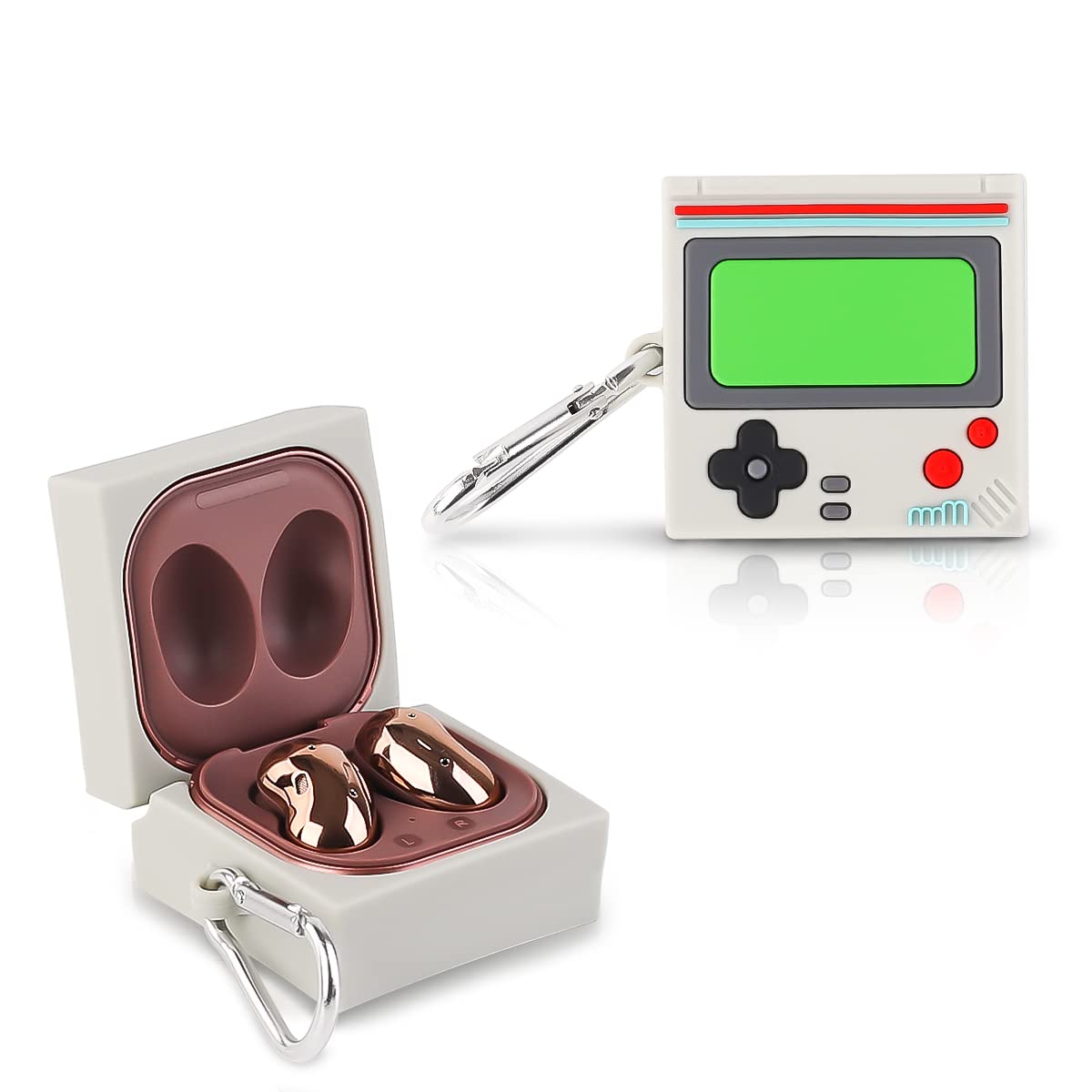 Suublg Case for Samsung Galaxy Buds FE (2023) / Buds2 Pro (2022) / Buds 2 (2021) / Buds Pro (2021) / Buds Live (2020) with Keychain, Silicone Cartoon