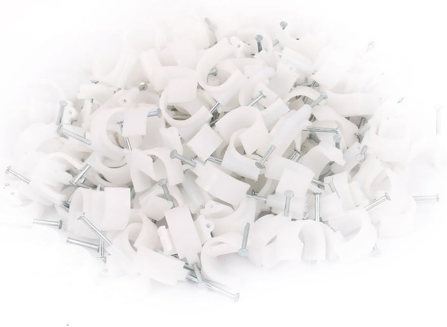 100 Pcs Electrical Boxes, Conduit & Fittings Wall Insert Inner Width 22mm Diameter Circle Cable Nail Conduit Fittings Clips White