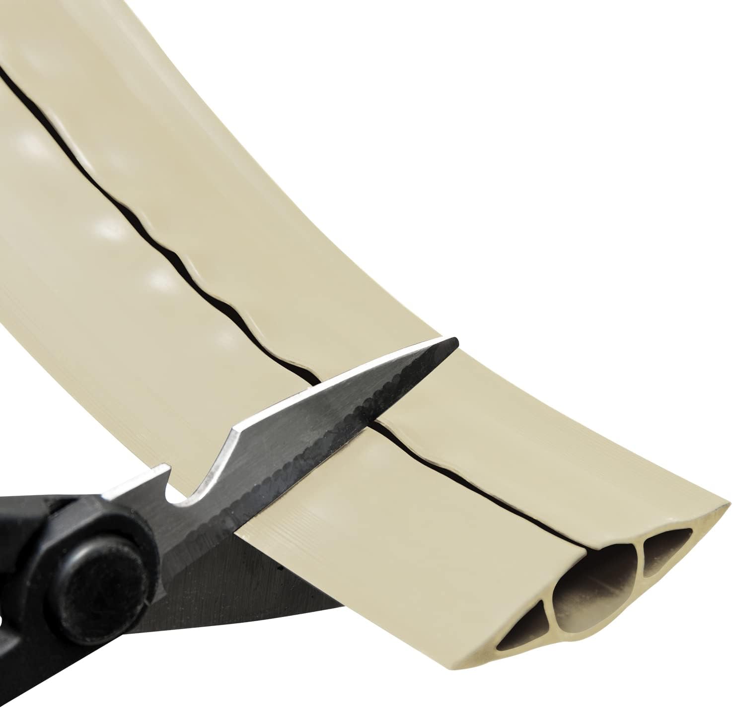 D-Line 6ft Floor Cord Cover, Floor Cable Protector, Extension Cord Cover, Protect Wires & Prevent Cable Trips, Cable Management Solution - Cord Cavity = 0.63" (W) x 0.31" (H) - Beige