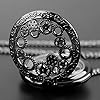 Tiong Gears Quartz Pocket Watch Vintage Hollow Steampunk Pocket Watch and Chain Roman Numerals for Men Women #2