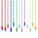 Larrel 100 Stück Kugelkette Bunte, Kugelketten Schlüsselanhänger mit Verbindungsstück Metall Hängekette Schlüsselanhängerketten Erkennungsmarken Kette für Tags Kette Schmuckherstellung Bastelprojekte