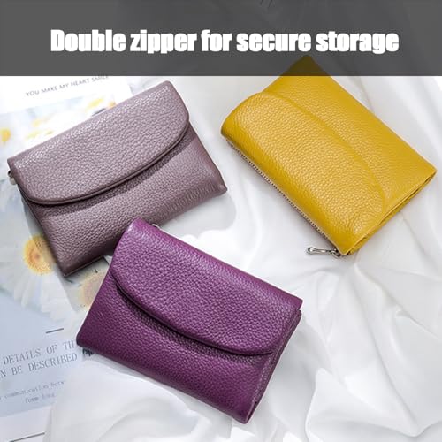 Joyfullygo Wallet, Unisex Pebble Leather Wallet, Leather Wallet with Money Clip for Coins and Cards, Small Compact Purse (1pc-g)2