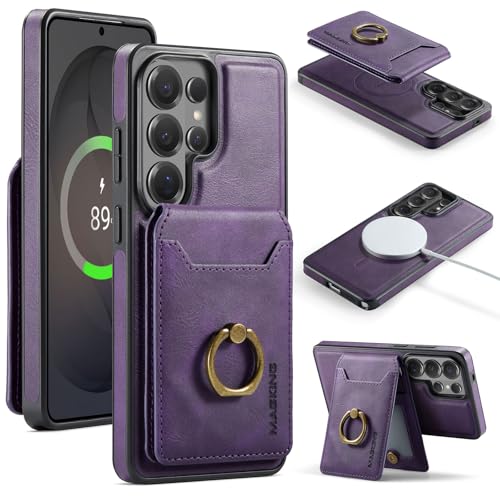 Funda de piel para Samsung S26 Ultra acabado premium morado 1