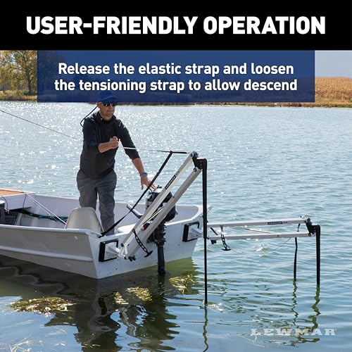 Image of Lewmar Vector 8' Manual Shallow Water Anchor, Pull Rope, White, 69600948 | No Hoses, Pumps or Wires, Gas-Spring Fiberglass Spike, Powder-Coated Aluminum, Flexible Mounting, Boats Up to 22' or 3,000 lb