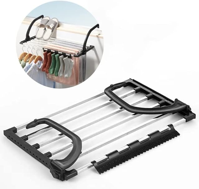 DURANTEY Radiator Clothes Dryer Multifunction Balcony Radiator Drying Rack Stainless Steel Radiator Folding Airer Foldable Laundry Drying Rail for Hanging Clothes Towel Underwear Shoes Socks(40x32 cm)