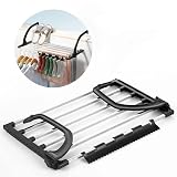 👕 【Adecuado para Uso en Interiores y Exteriores】: El tendedero de radiador plegable multifuncional es perfecto para uso en interiores y exteriores. El tendedero se puede utilizar para secar ropa y otros artículos como zapatos, calcetines, toallas, etc. También se puede utilizar como estante en el balcón para plantas en maceta, en la cama para revistas, vasos, mandos a distancia, etc. Se puede utilizar en duchas, balcones, vallas, barandillas, pasillos, etc.