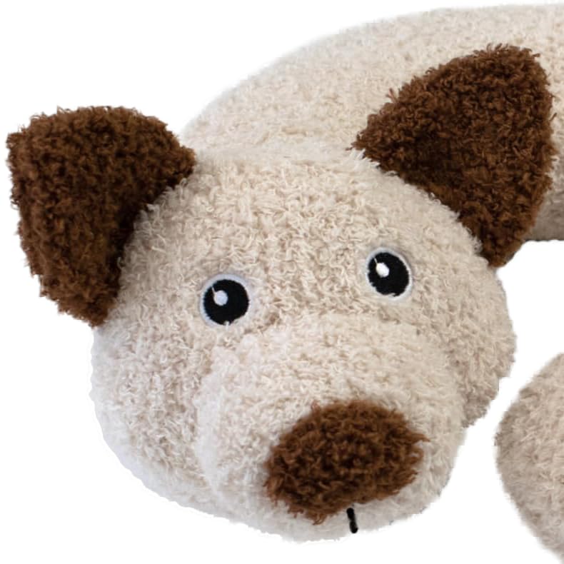 Delindo Lifestyle Nackenkissen Rocky, Kinder ab 3 Jahre, Nackenhörnchen im Plüsch-Design, weich gepolstert, Reisekissen für Auto und Flugzeug