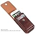 Esing Universal Phone Faux Leather Holster with Card Slot Rotation Belt Clip (5.5 Brown)