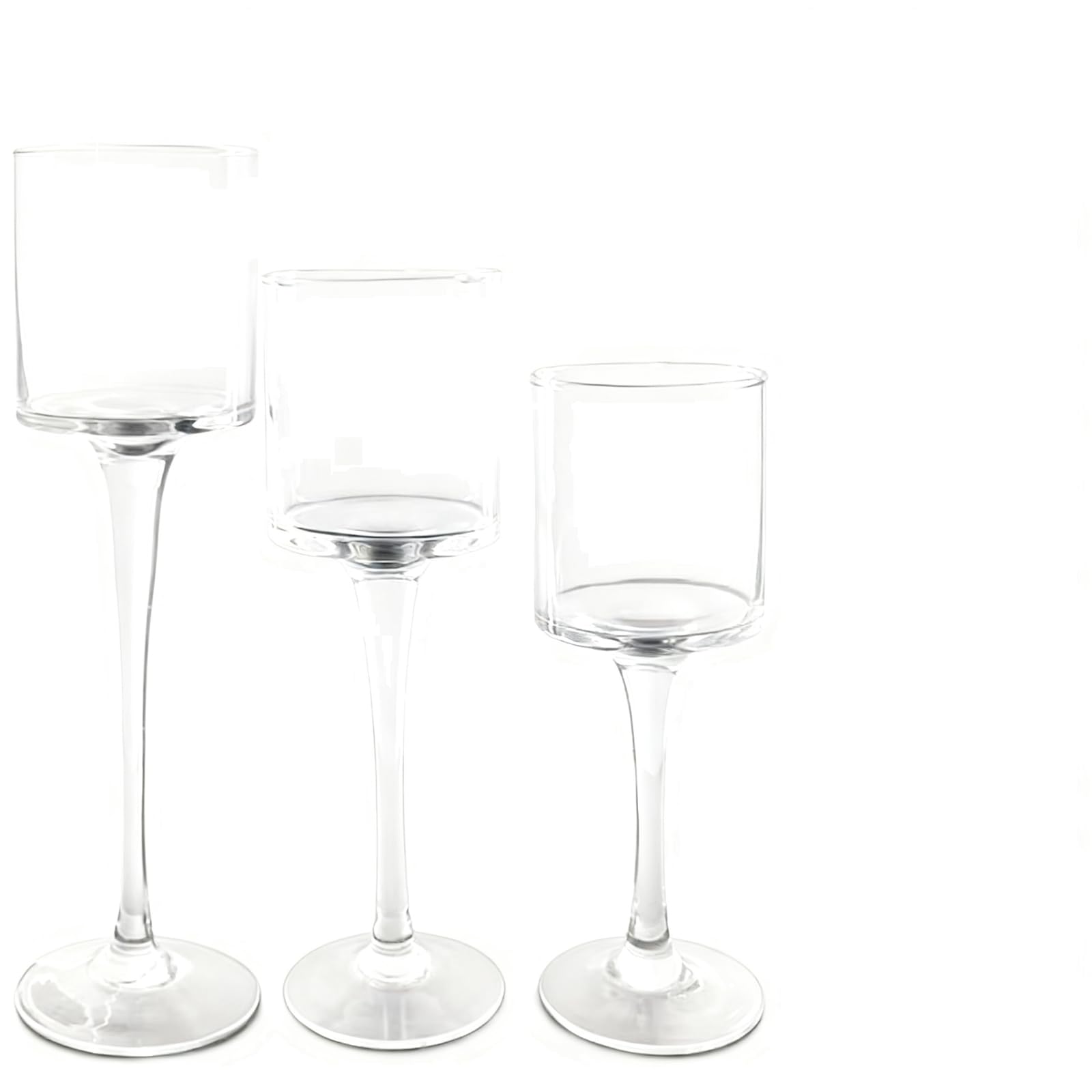 TWISAXC Floating Candle Vases Glass Candle Holder Vases Ring For Fresh Flowers Unique Set Included Pieces Pillar
