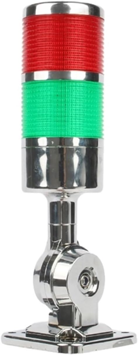 2 Layers Rotatable 180 Stack Light Red Warning Industrial for Machine DC 24V 12V AC220V 110V Steady Flashing LED(D-CS2J-110-220V-R-G)