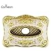 Luxurious Rose Tissue Box Acrylic Holder Cover Luxurious Elegant Design Tissue Holders Paper Holder Napkin Holder for Home Toilet Bath (Gold with White)