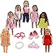 7pcs Doll Clothes 1Shoes 1Bracelet 1Crown hair clip 1Hair ring for 18"Dolls American Girl Dolls