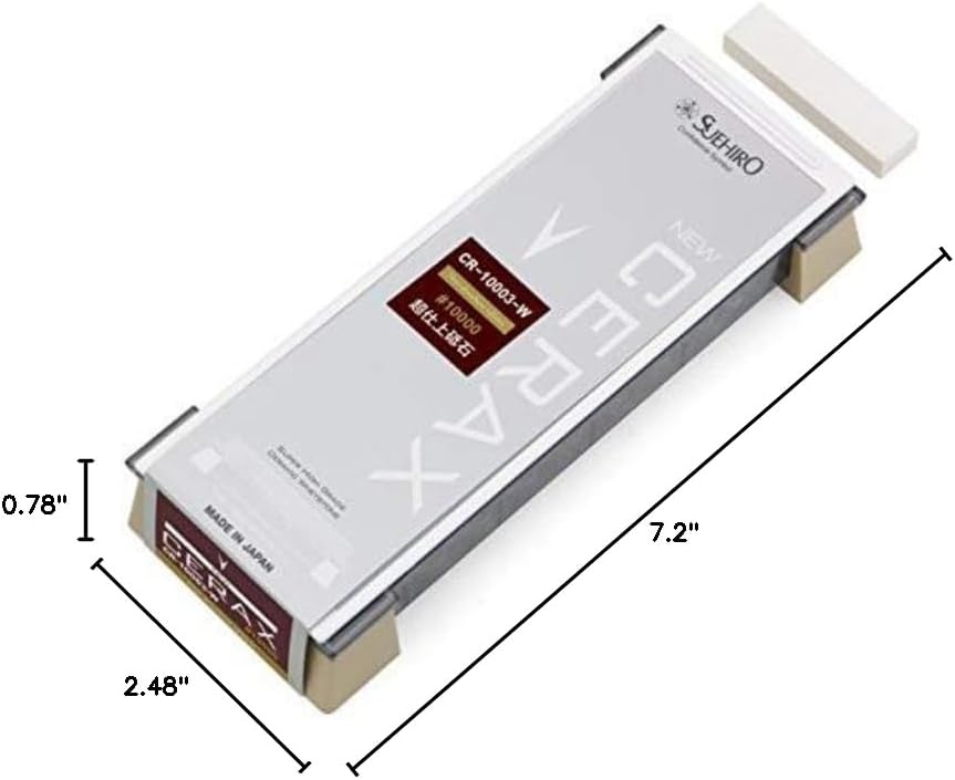 Suehiro whetstone NEW CERAX CR-10003-W Home size sharpening stone #10000, Non-soaking stone: 7.20 x 2.48 x 0.78 "