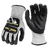 MagnoGrip Level 5 Cut Resistant Glove with Magnetic Storage for Holding Nails & Screws, Touchscreen, Nitrile Coated, High Dexterity, All-Purpose, Impact Protection, Safety Gloves for Men & Women (L)