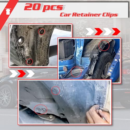 Image of OTUAYAUTO 20PCS Fender Liner Clip - Front Spoiler Trim Panel Shield Retainer Fastener for Toyota Tacoma, Camry, Corolla, Replacement for OEM:90189-06065 90189-A0002