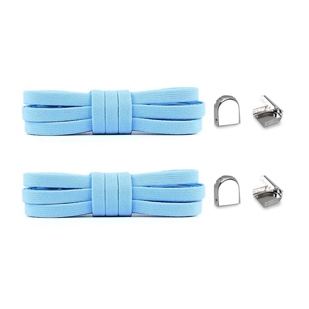 2 pares de cordones elásticos sin atar para tenis, cordones planos elásticos sin atar, cordones planos ajustables con cordones de metal — view 10
