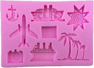 Coconut Tree Silicone Cake Mold, Flexible Plane Shaped Silicone Fondant Mold, Tropical Beach Silicone Fondant Molds for Su...