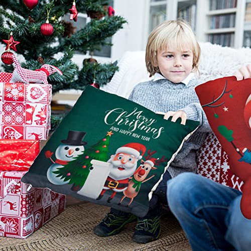 TOMEEK 4 Pezzi Fodere per Cuscini di Natale Fodere...
