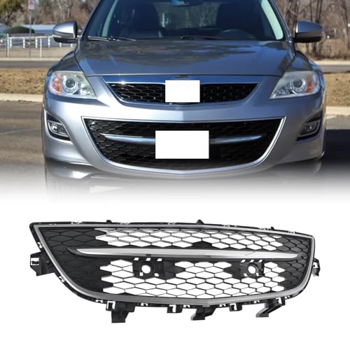 Partzer Front Lower Grill Compatible with 2010 2011 2012 Mazda CX9 CX-9 Replacement for TE69501T0A, MA1036119 OE Style, Front Bumper Lower Grille w/Chrome Molding Grill