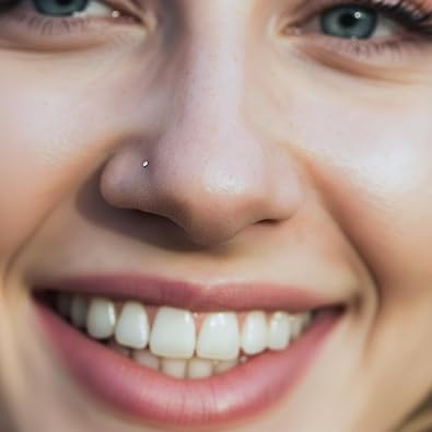 Silver 1 mm Small Ball Nose Stud - Flat Silver Nose Stud - Thin 24 Gauge Silver Nose Rings Stud - Tiny L Shape 925 Sterling Silver Nose Piercing Stud