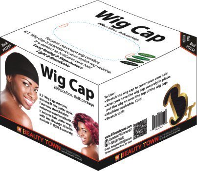 Beauty Town Wig Cap 200 Pieces Bulk Box (Black)