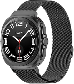 سوار معصم بديل من الفولاذ المقاوم للصدأ متوافق مع ساعة سامسونج جالاكسي 7 الترا 2024 47 ملم للرجال والنساء