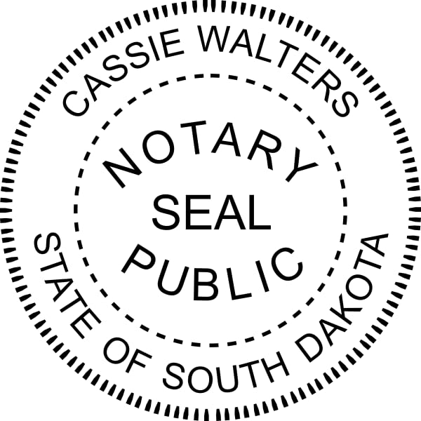 South Dakota Round Notary Stamp | Official State Notary Stamp | Official Seals | Meets State Specifications (South Dakota, Round Stamp)