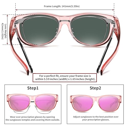 Image of HAOLOTA Sunglasses that Fit-Over Glasses Women Polarized, Trendy Cat Eye Sunglasses Wear Over Glasses, UV Protection
