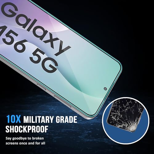 Image of FIRST MART Military Grade Gorilla Tempered Glass Compatible For Samsung Galaxy M56 (6.74 Inches) With Full Screen Coverage and Easy Installation Kit| Edge-To-Edge Protector|Black