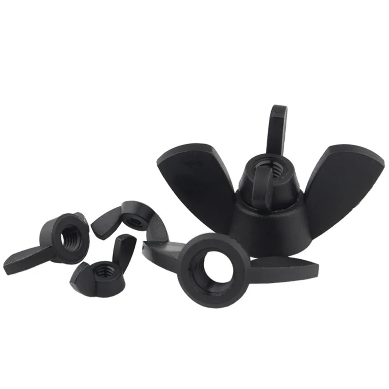 5/20/50Pcs M3 M4 M5 M6 M8 M10 M12 Butterfly Wing Nuts Black Nylon Plastic Hand Tighten Nut