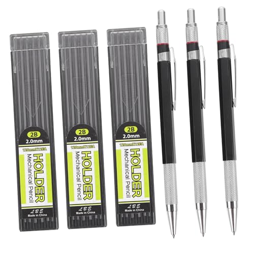 DOITOOL 3セット 自動芯出しシャーペン 学生用製図用ペン 軽量滑り止めグリップ付き 持ち運び便利 替え芯付きスケッチ筆