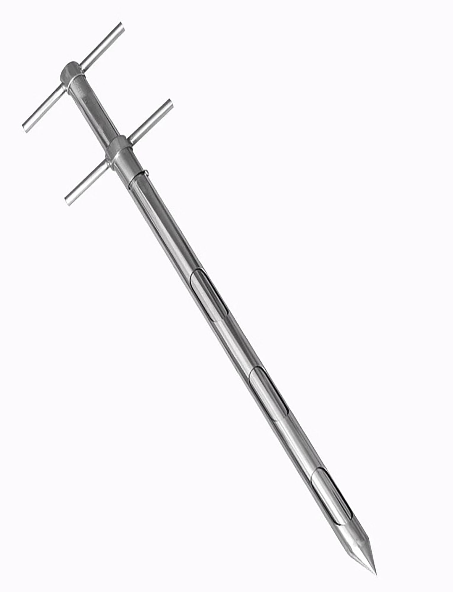 Sonda de muestreo de grano de acero inoxidable de 25 mm con mango giratorio, diseño de doble tubo, longitud ajustable de 0,5 a 1,5 m, ideal para muestreo preciso de suelo y grano