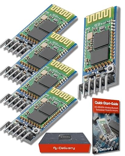AZDelivery 5 pcs HC-05 HC-06 Bluetooth Wireless, RF Modulo Transceptor, RS232 Serial TTL Bluetooth Inalambrico Serial Transceiver Compatible con Arduino con E-Book Incluido! | Ya disponible en tu tienda friki favorita! En mundofriki.es! AZDelivery 5 pcs HC-05 HC-06 Bluetooth Wireless, RF Modulo Transceptor, RS232 Serial TTL Bluetooth Inalambrico Serial Transceiver Compatible con Arduino con E-Book Incluido! | Ya disponible en tu tienda friki favorita! En mundofriki.es!