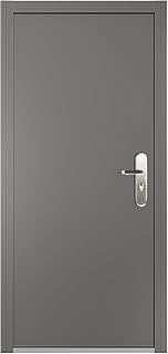 VIZ-PRO Steel Security Door with Frame - Fire Rated, Multi-Point Lock, Left Hinged Inward, Adjustable 39-41" Width, 83.5" Height Gray