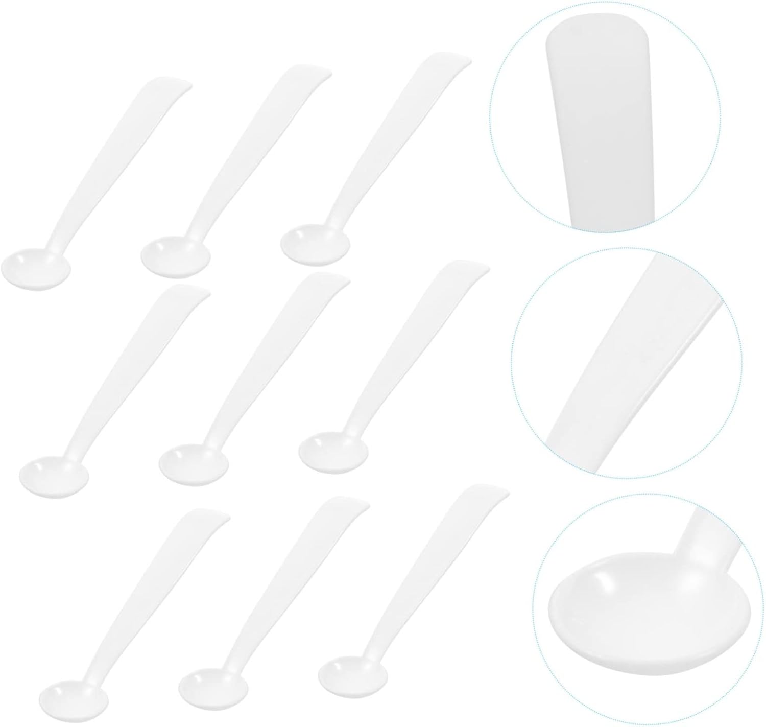 VOSAREA 100Pcs Measuring Scoops PP Smidgen Spoons for Precise Measuring Lab Cooking Baking Easy to Clean Ergonomic Handle Compact Storage