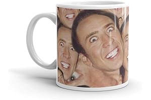 Nicolas Cage Face Collage Design Coffee Mug