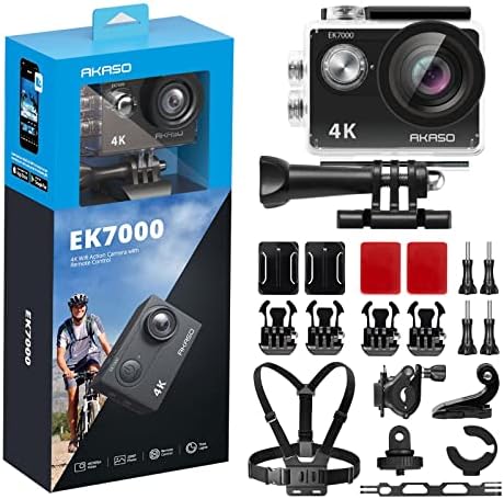 AKASO EK7000 Action Camera and Ski Kit Bundle