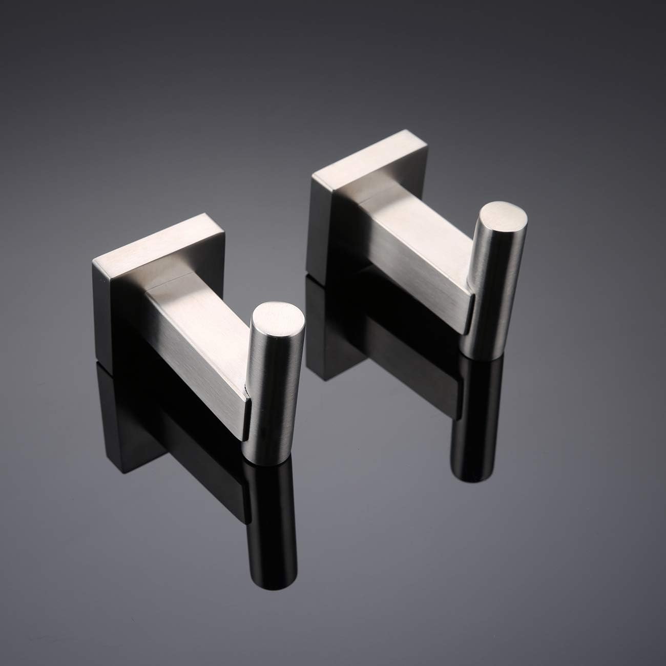 Miyili Bathroom Towel Hook Brushed Stainless Steel Coat/Robe Clothes Hook for Bath Kitchen Garage Wall Mounted 4 Pack, B02N4