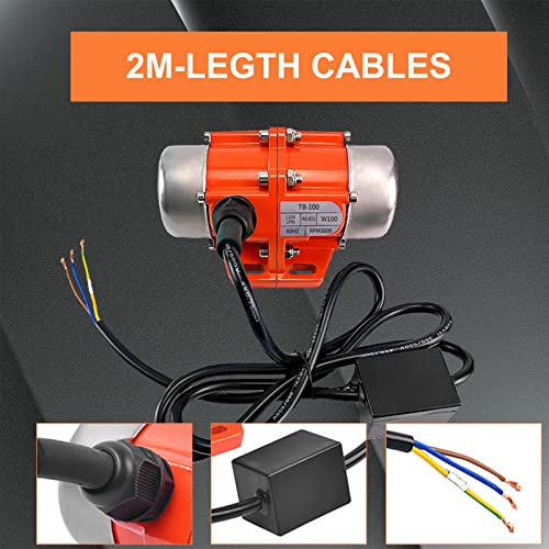 Small Concrete Vibrator Industrial Vibration Motor Single Phase 100W Ac 110V 3600Rpm Aluminum Alloy Vibrating Vibrators For Sand Shaker Table #TOP5