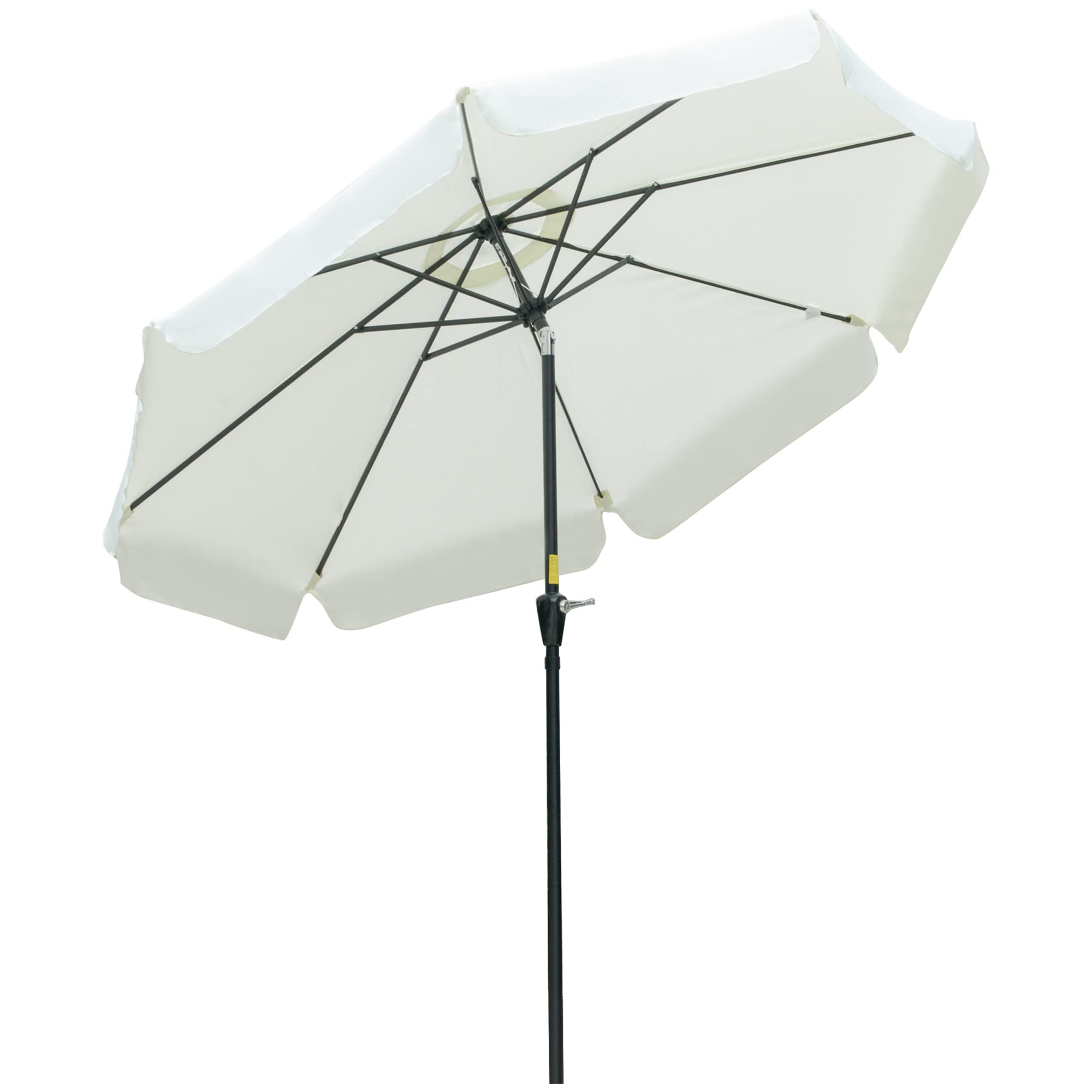 Outsunny Sombrilla de Jardín de Aluminio Ø266x250 cm Parasol de Jardín con Ángulo Ajustable Protección UV50+ Techo de Ventilación y Manivela para Terraza Balcón Exterior