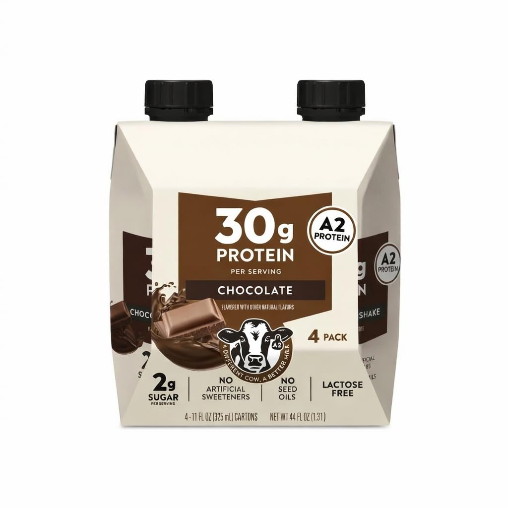 Chocolate Protein Shake High Protein Nutritional Milk sheke Chocolate Non-Caffeinated - 44 FL OZ 4 Pack