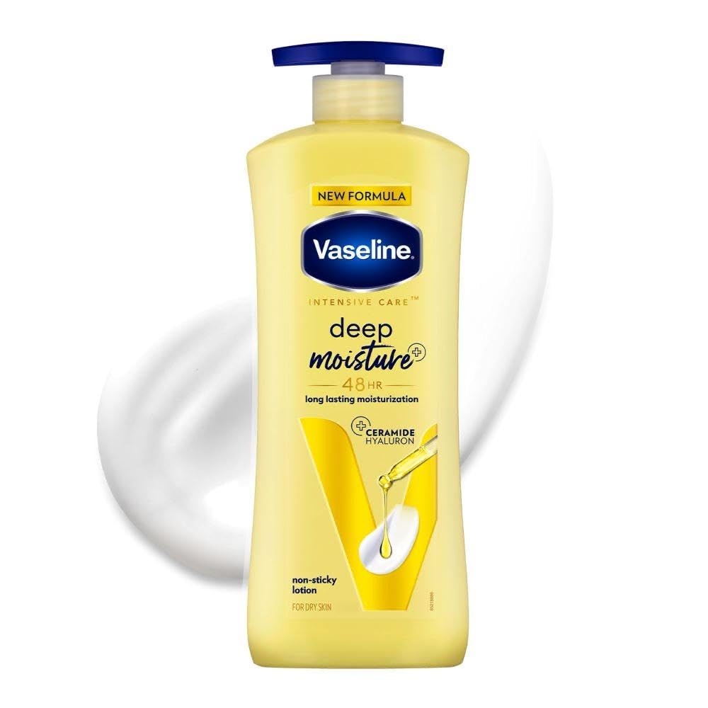 Vaseline Intensive Care Deep Moisture Nourishing Body Lotion 400 ml, Daily Moisturizer for Dry Skin, Gives Non-Greasy, Glowin