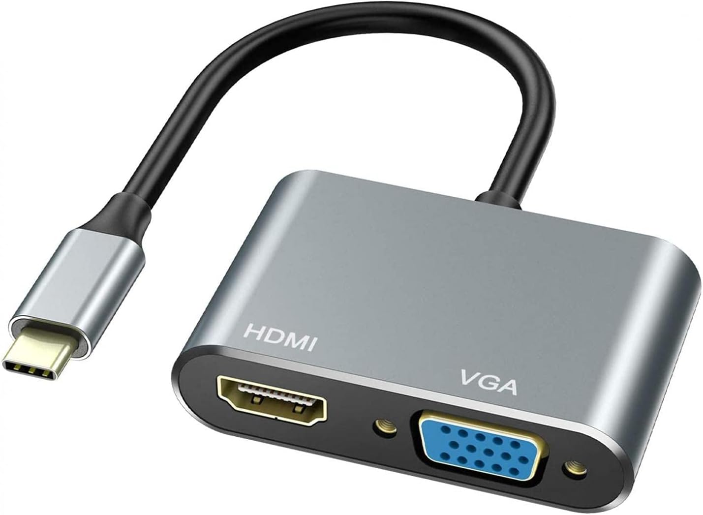USB-C to HDMI VGA Adapter Type-C to Dual Video TV Video Hub for Galaxy Z Flip 3, Z Fold 3 5G