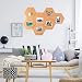 IZSUZEE Corcho Pared Autoadhesivo,Pizarra Corcho Hexagonal 14pcs,Tablero Madera con 70 Chinchetas,2xPegamento,Decoracion Habitacion,...