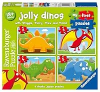 Ravensburger - Jolly Dinos My First Puzzle, 2, 3, 4, 5 Piece Set for Toddlers, Fun and Educational