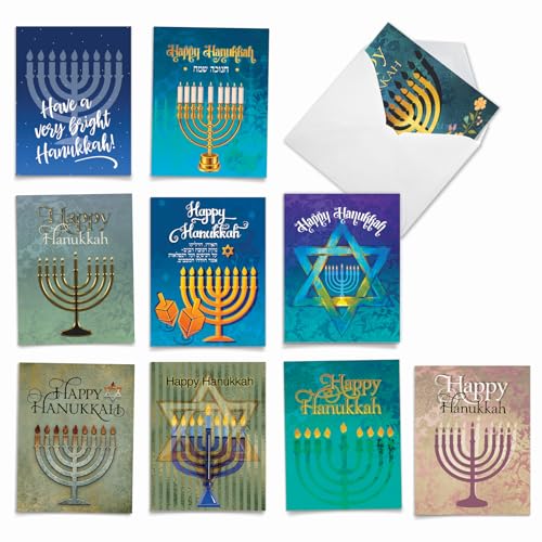 Cartes Hanukkah avec enveloppes pour illuminer vos tables de fête et correspondances