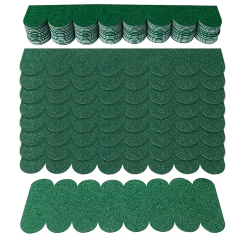 Roof shingles for bird house, roofing felt for bird house, mini roof shingles, 32 pieces roofing felt, self-adhesive for nesting box, rabbit hutch, insect hotel (green)