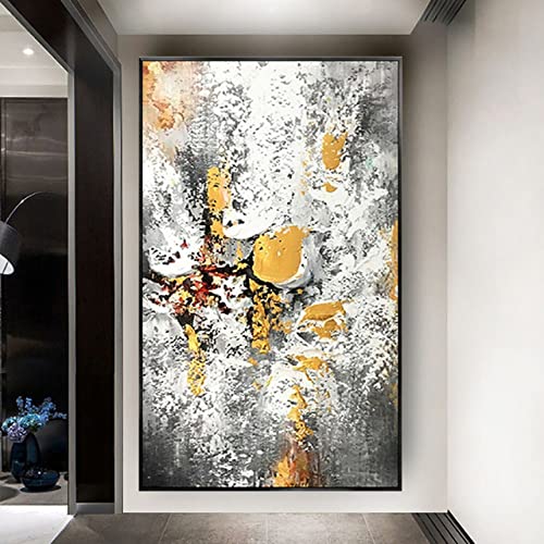 Peinture paysagère abstraite à l'huile sur toile moderne pour déco chambre et salon